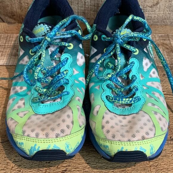 Asics Gel-Noosa Tri 9 Triathlon Running Shoes Electric Blue Mint SZ 7 - Picture 2 of 11